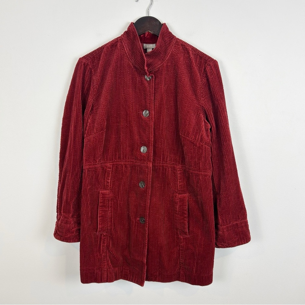 J. Jill Vintage Corduroy Jacket Women's Size Medium in Red 100% Cotton